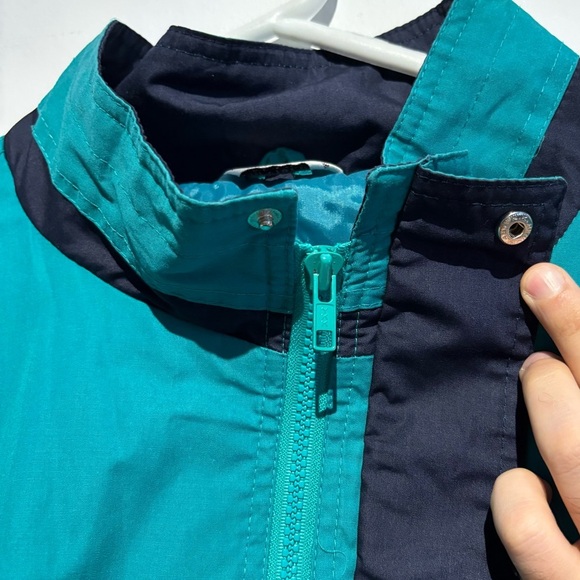 Vintage 90s Teal Windbreaker XL – Tip Top Tailors Retro Ski Jacket Streetwear - Picture 4 of 13